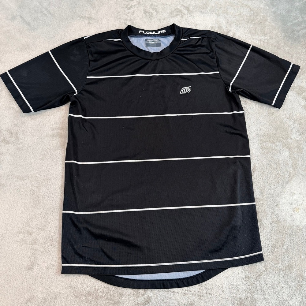 Troy Lee Designs Mens Flowline Short Sleeve Cycling Jersey Striped Black Small